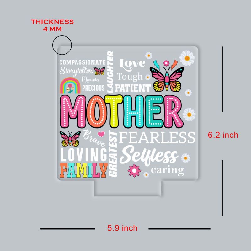 Inspirational Quote UV Print LED Lamp for Mom   Warm White Acrylic Night Light